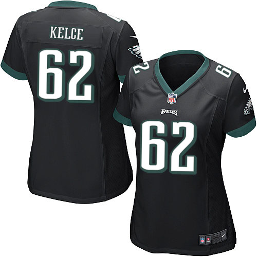 Women's Elite Jason Kelce Nike Jersey Black Alternate - #62 NFL Philadelphia Eagles